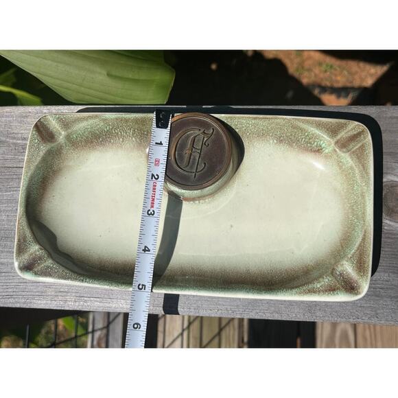 Vintage The Hyde Park Ashtray. #1935. Rectangle. Greenish/brown. made in USA - Picture 10 of 10